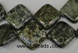 CNS530 15.5 inches 16*16mm diamond natural serpentine jasper beads