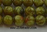 CNS603 15.5 inches 10mm round green dragon serpentine jasper beads