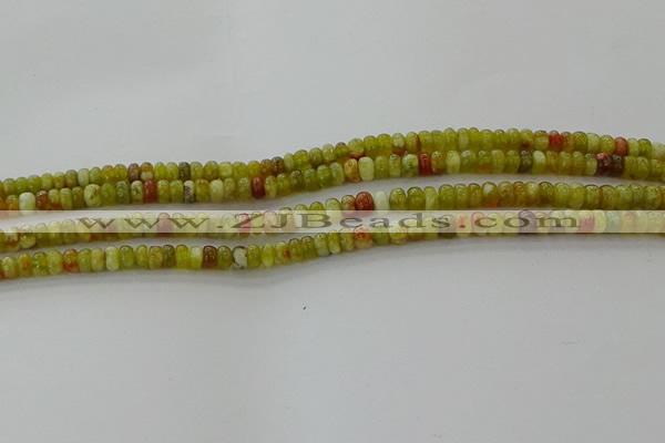 CNS609 15.5 inches 2.5*4mm rondelle green dragon serpentine jasper beads