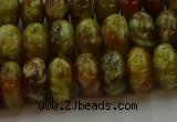 CNS613 15.5 inches 7*12mm rondelle green dragon serpentine jasper beads