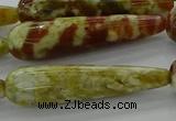 CNS621 15.5 inches 10*40mm teardrop green dragon serpentine jasper beads