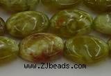 CNS633 15.5 inches 13*18mm oval green dragon serpentine jasper beads