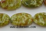 CNS634 15.5 inches 15*20mm oval green dragon serpentine jasper beads