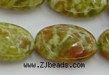 CNS635 15.5 inches 18*25mm oval green dragon serpentine jasper beads