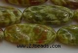 CNS636 15.5 inches 15*30mm oval green dragon serpentine jasper beads