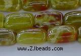 CNS670 15.5 inches 10*14mm rectangle green dragon serpentine jasper beads