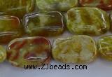 CNS671 15.5 inches 12*16mm rectangle green dragon serpentine jasper beads