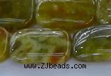 CNS674 15.5 inches 18*25mm rectangle green dragon serpentine jasper beads