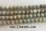 CNS708 15.5 inches 8mm round matte serpentine jasper beads