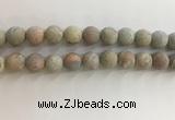 CNS710 15.5 inches 12mm round matte serpentine jasper beads