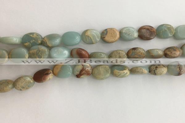 CNS723 15.5 inches 8*10mm oval serpentine jasper beads wholesale