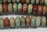 CNS74 15.5 inches 6*12mm rondelle natural serpentine jasper beads