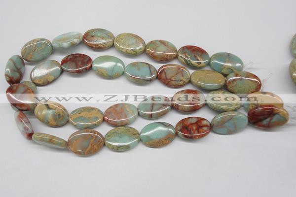 CNS94 15.5 inches 18*25mm oval natural serpentine jasper beads