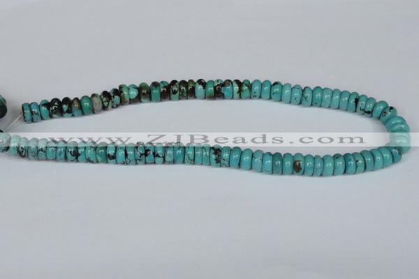 CNT10 16 inches 4*10mm rondelle natural turquoise beads wholesale