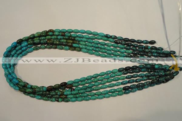 CNT117 15.5 inches 4*8mm rice natural turquoise beads wholesale