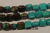 CNT125 15.5 inches 7*7mm faceted square natural turquoise beads