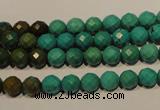 CNT130 15.5 inches 6mm faceted round natural turquoise beads