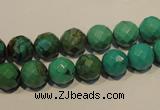CNT131 15.5 inches 8mm faceted round natural turquoise beads