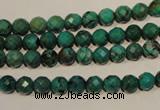 CNT140 15.5 inches 5.5mm - 6mm faceted round natural turquoise beads