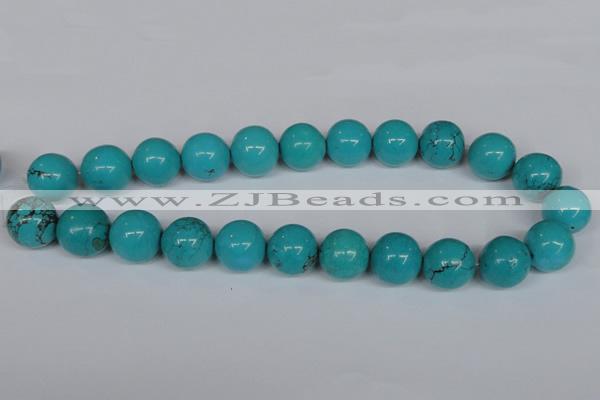 CNT25 16 inches 20mm round natural turquoise beads wholesale