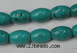 CNT369 15.5 inches 10*14mm rice turquoise beads wholesale