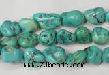 CNT380 15.5 inches 8*12mm nuggets natural turquoise beads