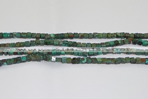 CNT400 15.5 inches 4*4mm cube turquoise beads wholesale