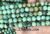 CNT404 15.5 inches 8mm round natural turquoise beads wholesale