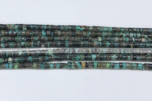 CNT526 15.5 inches 3.5mm - 4mm heishi turquoise gemstone beads