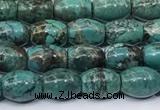 CNT547 15.5 inches 6*8mm rice turquoise gemstone beads