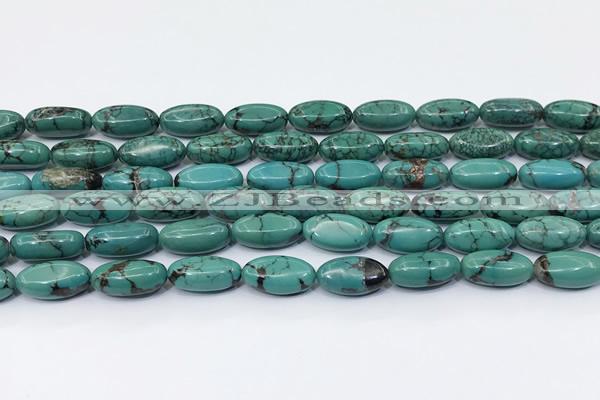 CNT564 15.5 inches 8*15mm oval turquoise gemstone beads