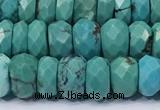 CNT576 15.5 inches 4*9mm - 6*10mm faceted rondelle turquoise gemstone beads