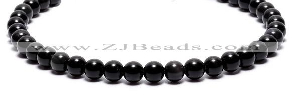 COB01 15 inches 6mm round black obsidian gemstone beads wholesale