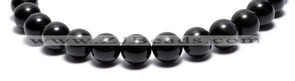 COB05 15 inches 14mm round black obsidian gemstone beads wholesale