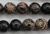 COB154 15.5 inches 14mm round snowflake obsidian beads