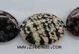 COB157 15.5 inches 22*30mm oval snowflake obsidian beads