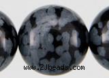 COB25 15 inches 12mm round snowflake obsidian gemstone beads wholesale