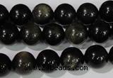 COB255 15.5 inches 12mm round golden obsidian beads wholesale