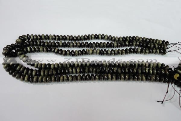 COB260 15.5 inches 5*8mm rondelle golden obsidian beads wholesale