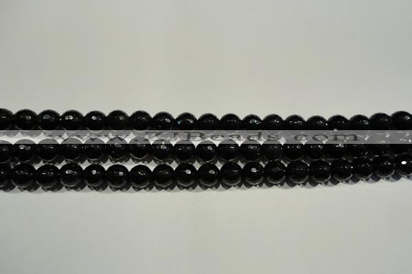 COB451 15.5 inches 6mm faceted round black obsidian beads
