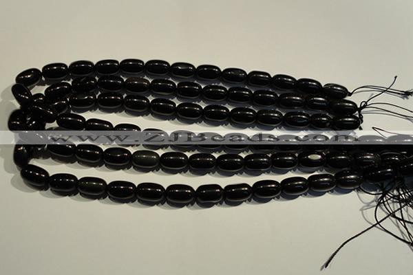 COB462 15.5 inches 10*14mm drum black obsidian beads wholesale