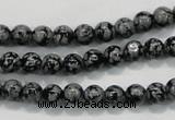 COB51 15.5 inches 6mm round Chinese snowflake obsidian beads