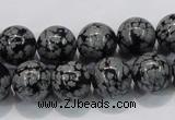 COB53 15.5 inches 12mm round Chinese snowflake obsidian beads