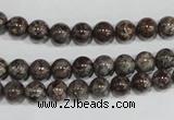 COB551 15.5 inches 6mm round red snowflake obsidian beads wholesale