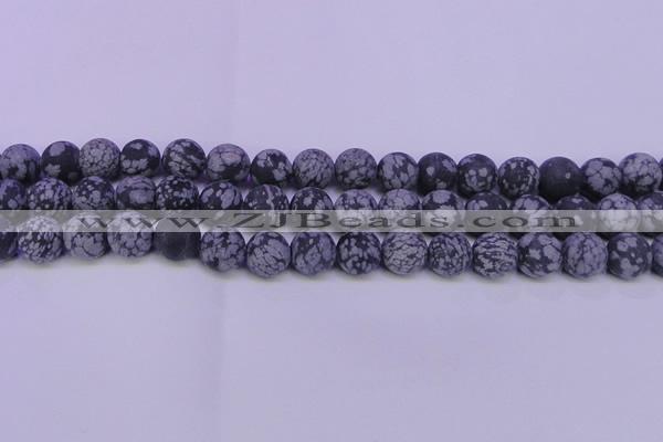 COB560 15.5 inches 4mm round matte snowflake obsidian beads