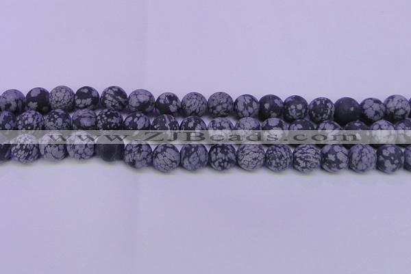 COB562 15.5 inches 8mm round matte snowflake obsidian beads