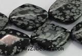 COB60 15.5 inches 18*25mm diamond Chinese snowflake obsidian beads