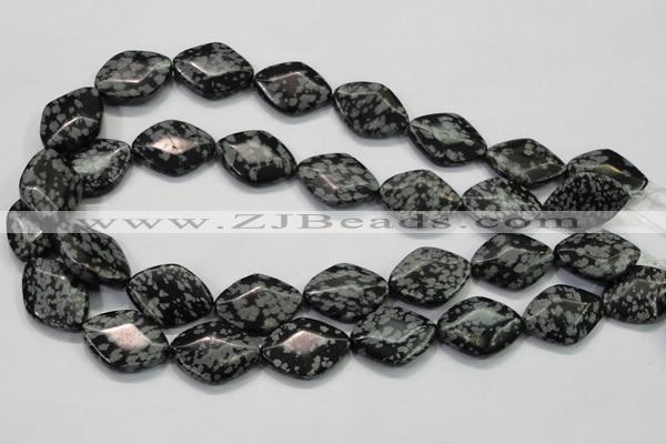 COB60 15.5 inches 18*25mm diamond Chinese snowflake obsidian beads