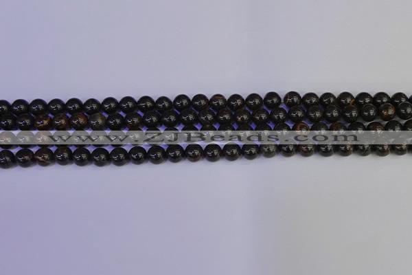 COB650 15.5 inches 4mm round gold black obsidian beads wholesale