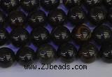 COB651 15.5 inches 6mm round gold black obsidian beads wholesale